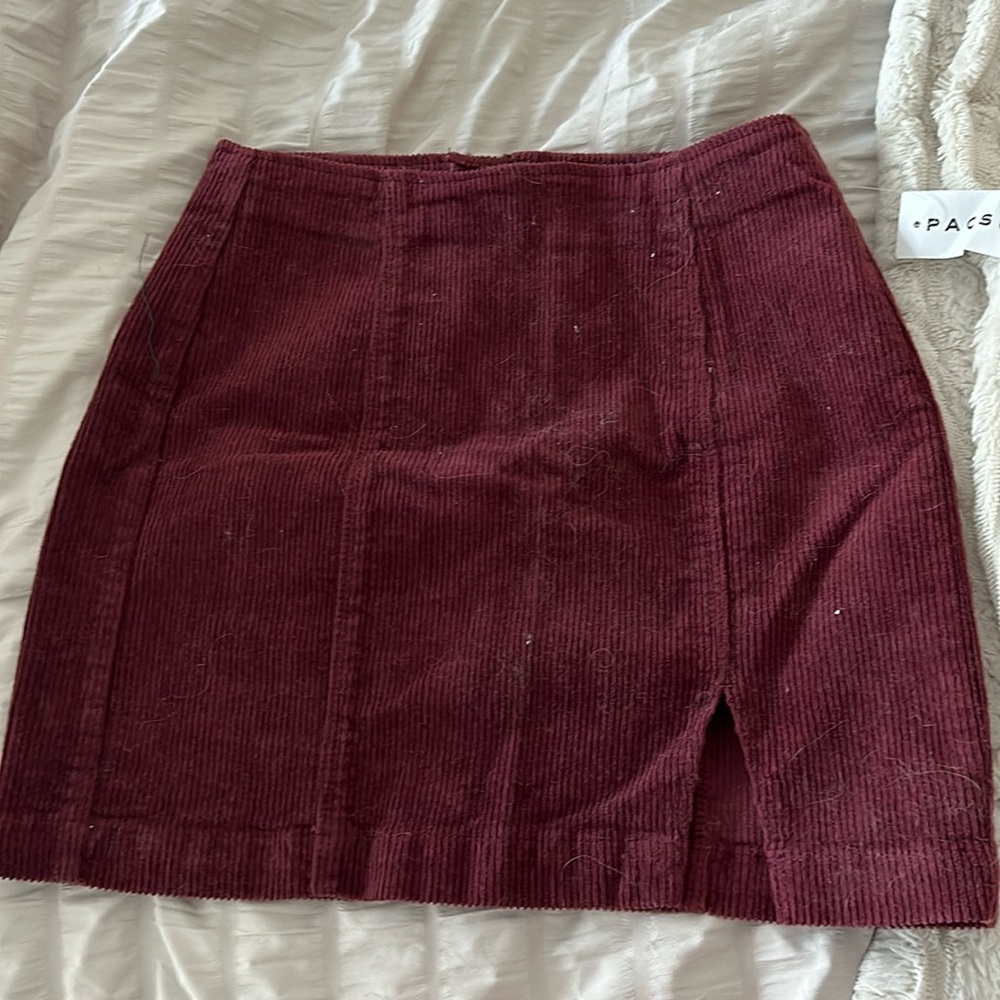 NWT red suede skirt